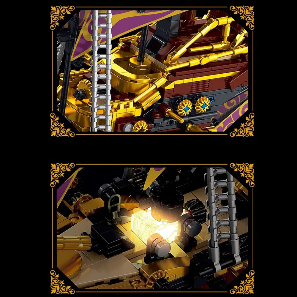 Steampunk Pirate Ship - Building Blocks Set | Power Brickz