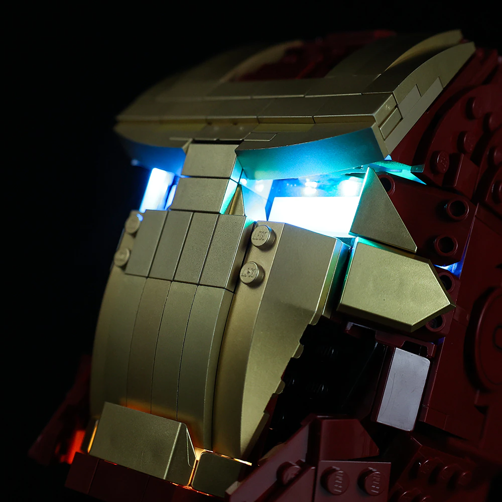 Iron Man Helmet 76165 LED Light Kit – Building Block Lighting | Power Brickz™