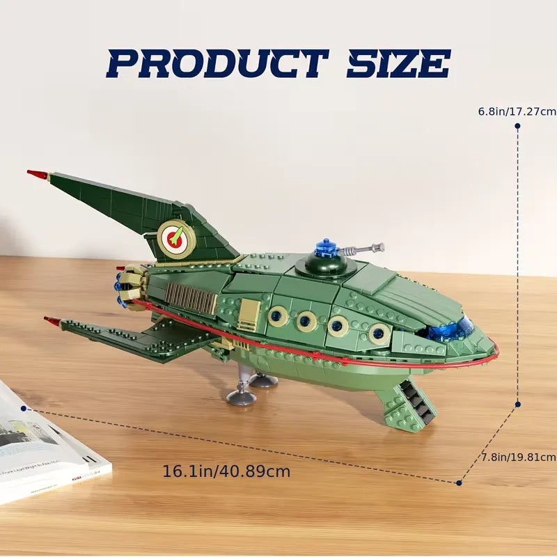 Planet Express Ship – brick-built display model made from building blocks