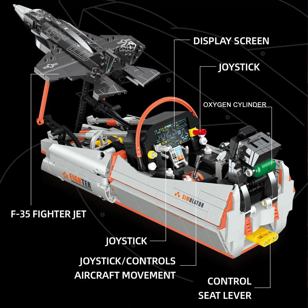F35 Fighter Jet Simulator Building Blocks Kit