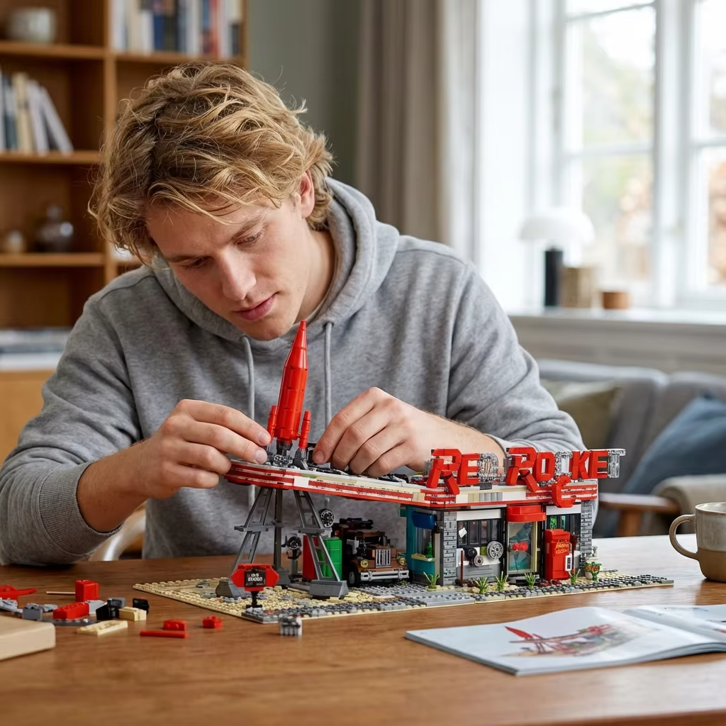 Red Rocket Abandoned Gas Station Fallout made from Building Blocks Kit