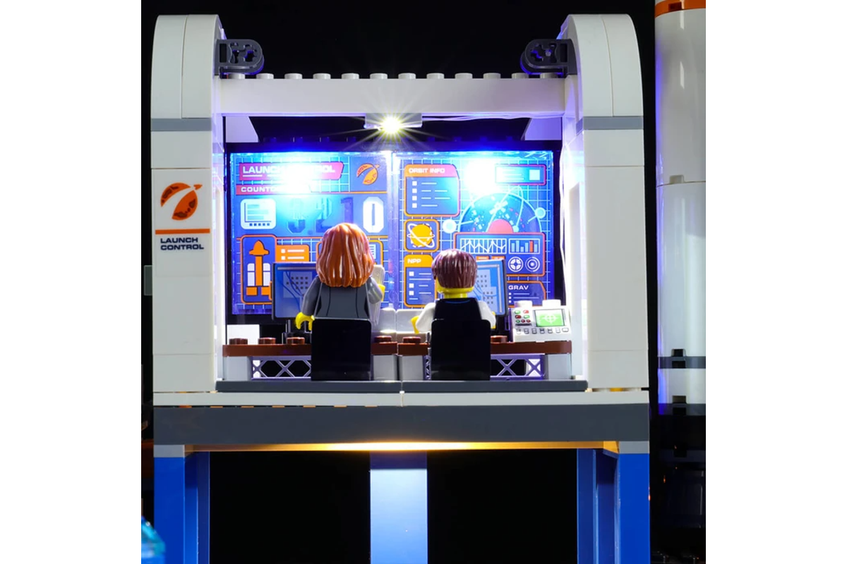 Deep Space Rocket And Launch Control 60228 LED Light Kit – Building Block Lighting | Power Brickz™
