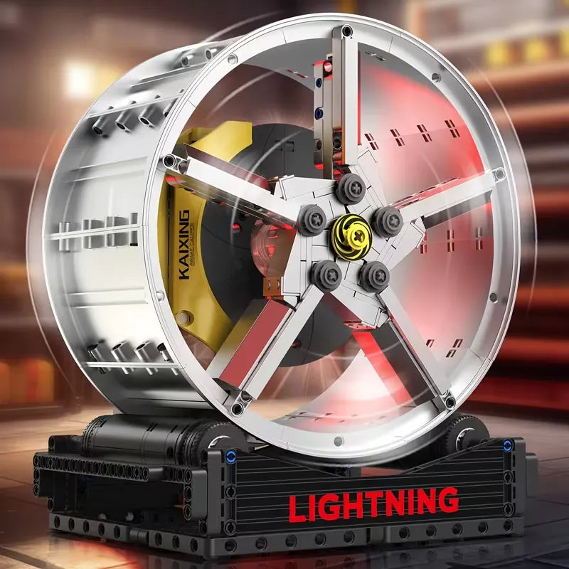 Italian Supercar Wheel Display made from Building Blocks Kit