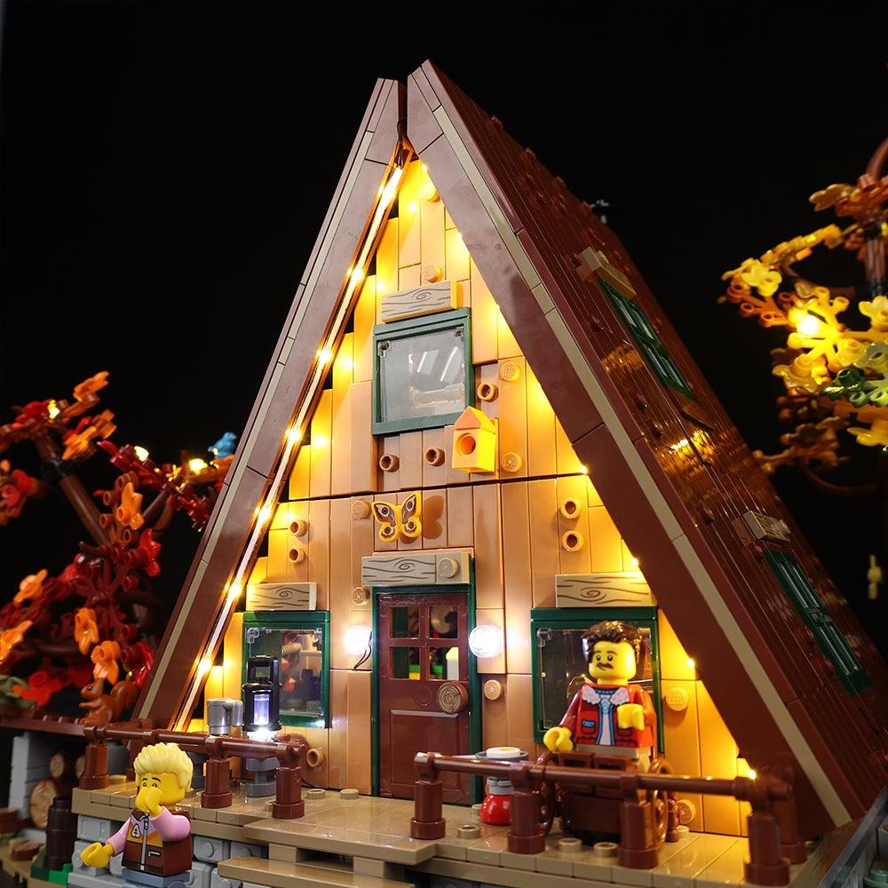 A-Frame Cabin 21338 LED Light Kit – Building Block Lighting | Power Brickz™