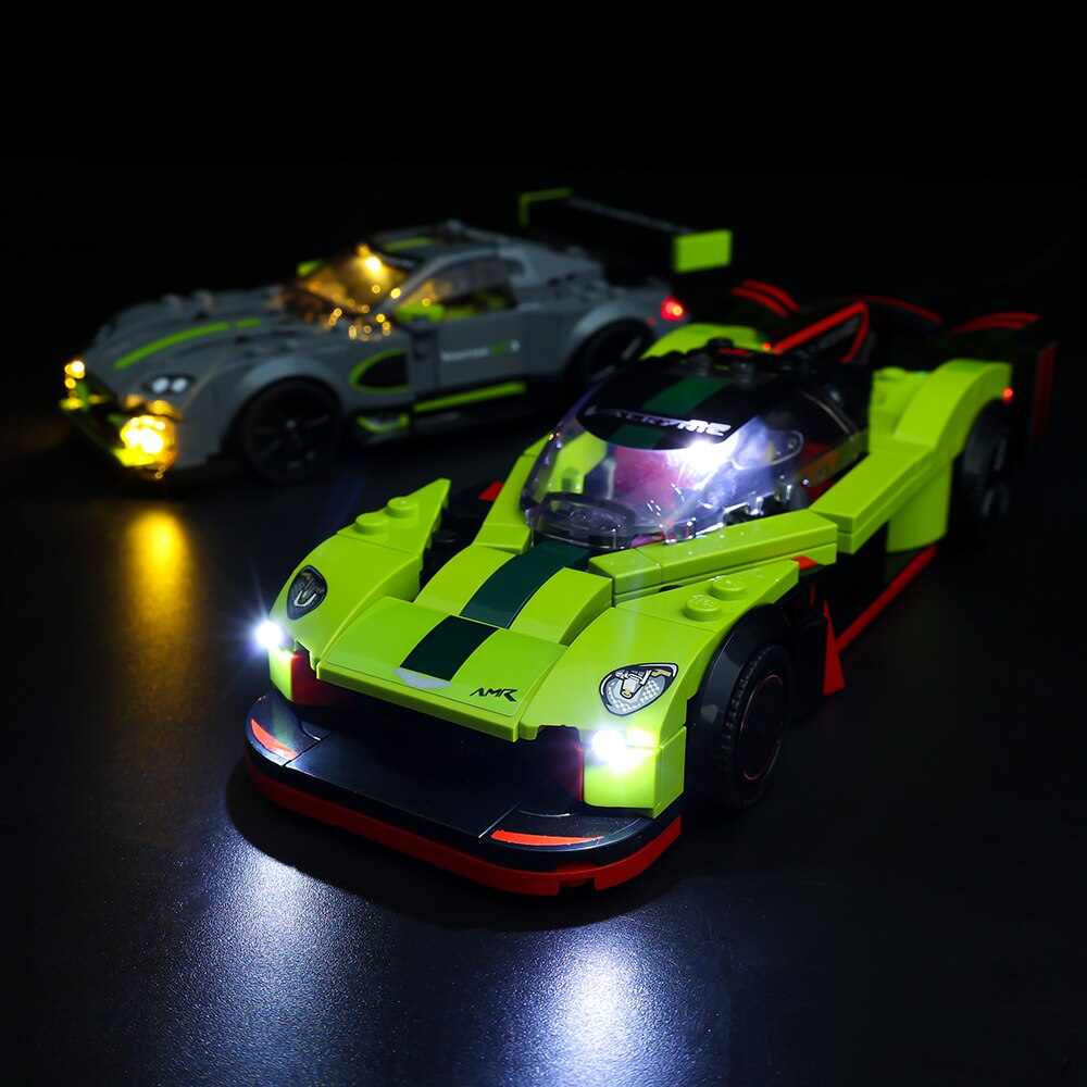 Aston Martin Valkyrie AMR Pro And Aston Martin Vantage GT3 76910 LED Light Kit – Building Block Lighting | Power Brickz™