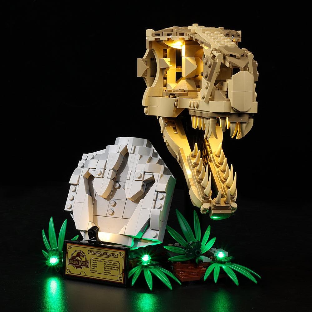 Dinosaur Fossils: T. Rex Skull 76964 LED Light Kit – Building Block Lighting | Power Brickz™