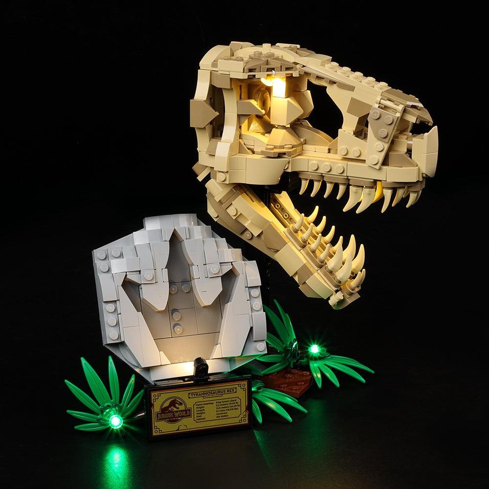 Dinosaur Fossils: T. Rex Skull 76964 LED Light Kit – Building Block Lighting | Power Brickz™