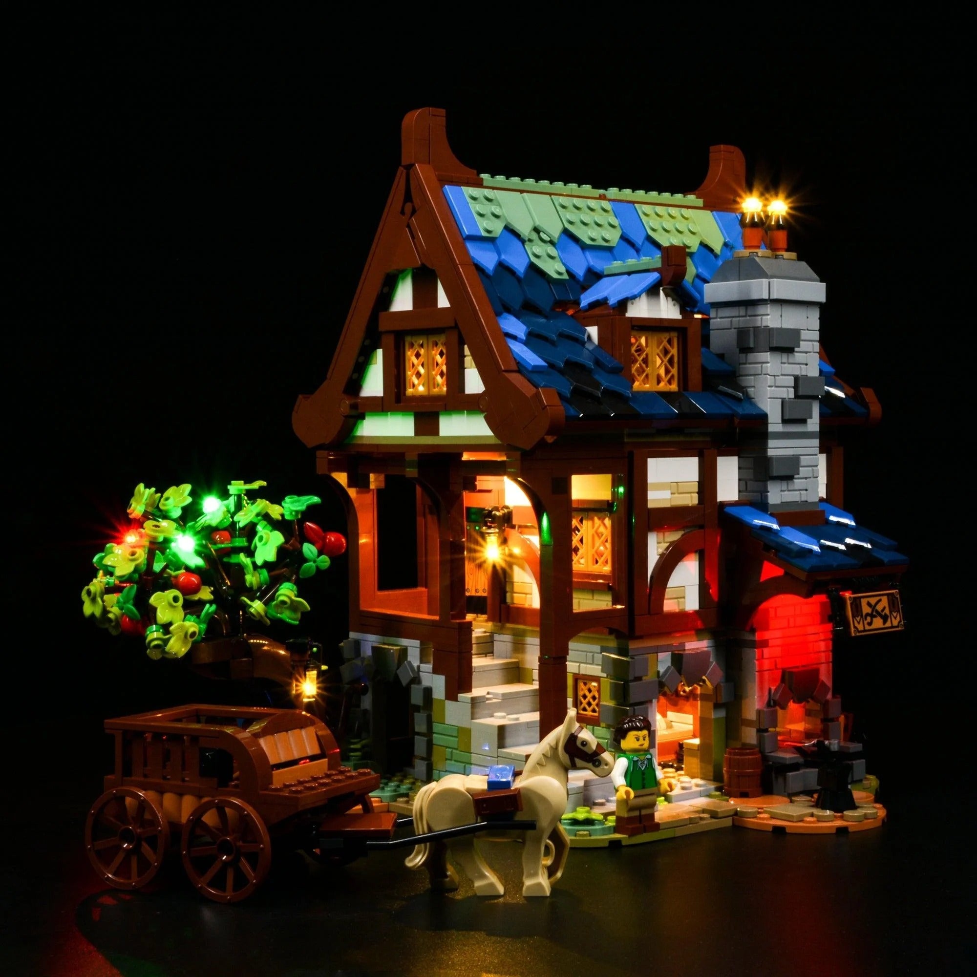 Medieval Blacksmith 21325 LED Light Kit – Building Block Lighting | Power Brickz™