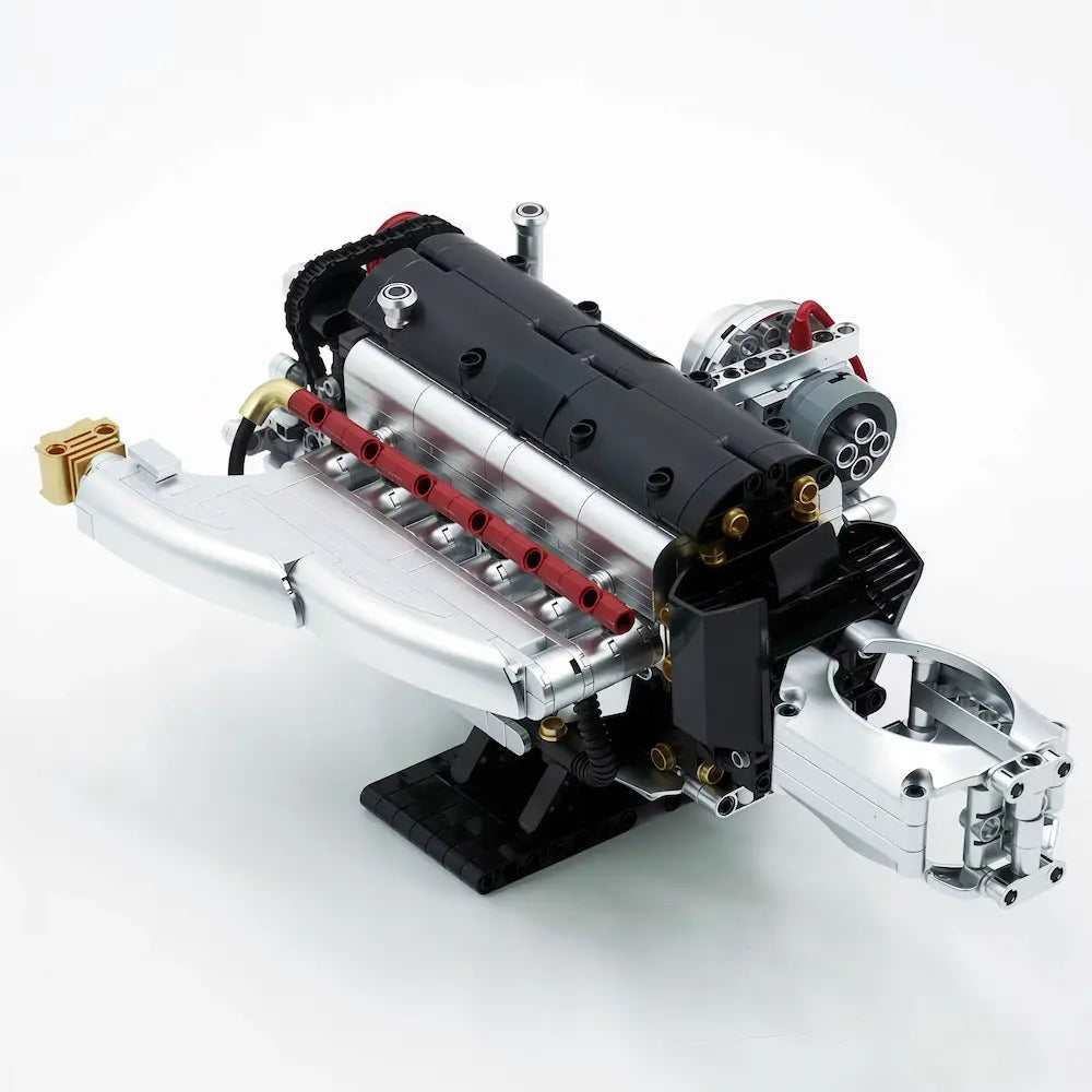 JDM 2JZ-GTE Engine – brick-built display model made from building blocks
