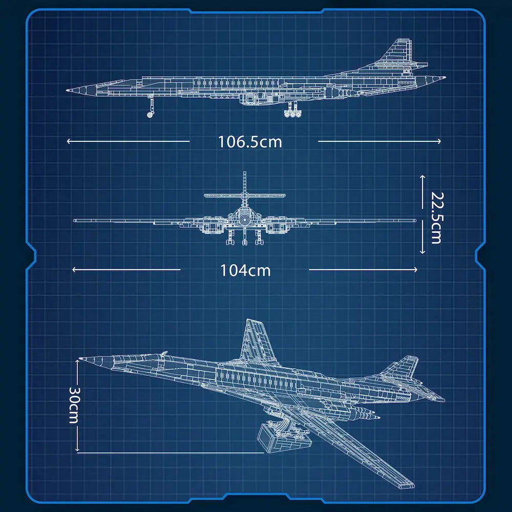 Tu-160 Bomber – brick-built display model made from building blocks