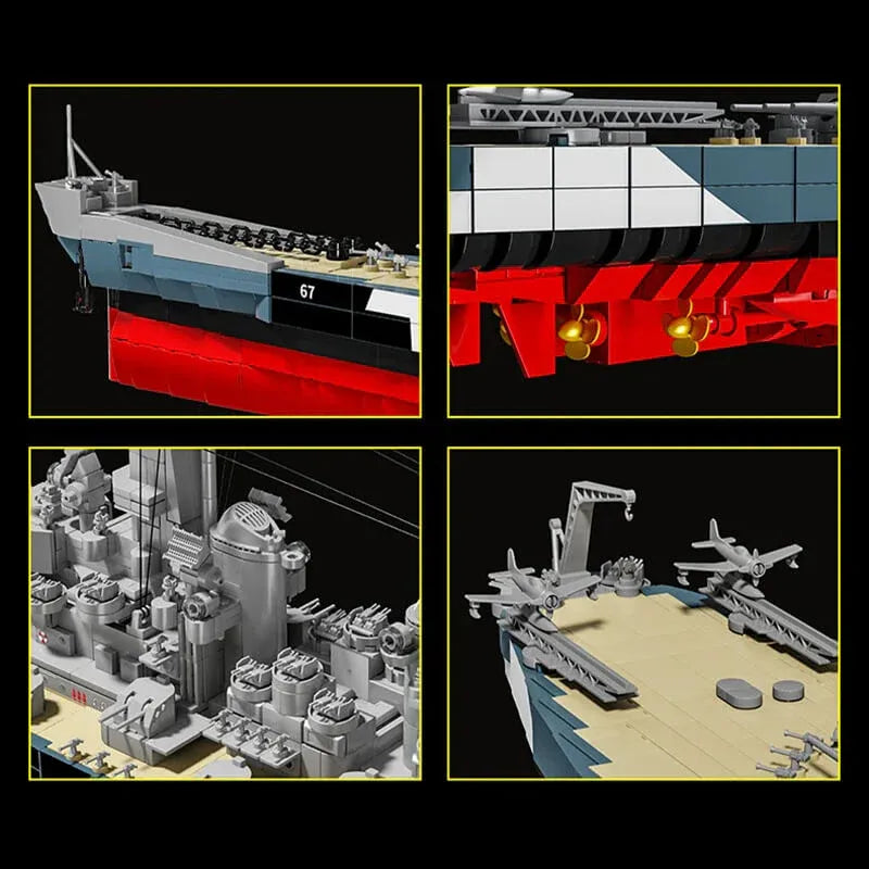 USS Montana Battleship Military made from Building Blocks Kit