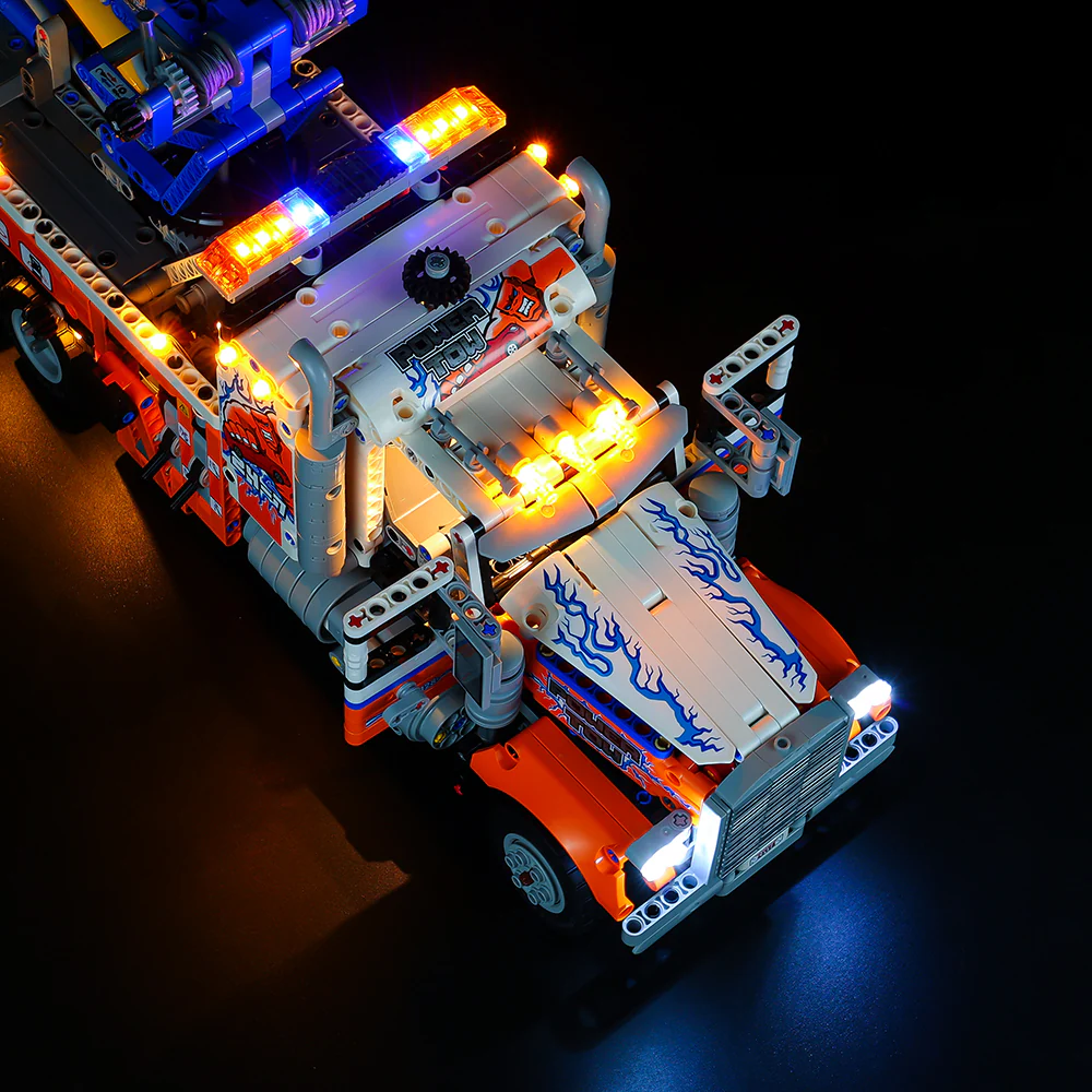 Heavy-Duty Tow Truck 42128 LED Light Kit – Building Block Lighting | Power Brickz™