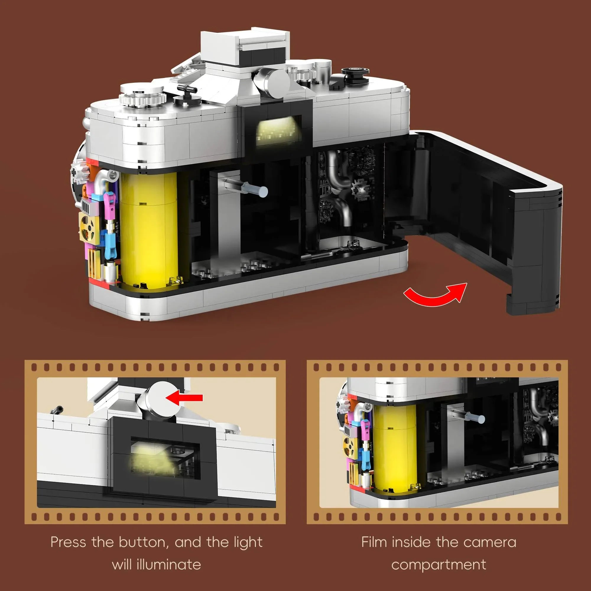 Retro 35mm Film Camera Building Blocks Set | 865 Pcs