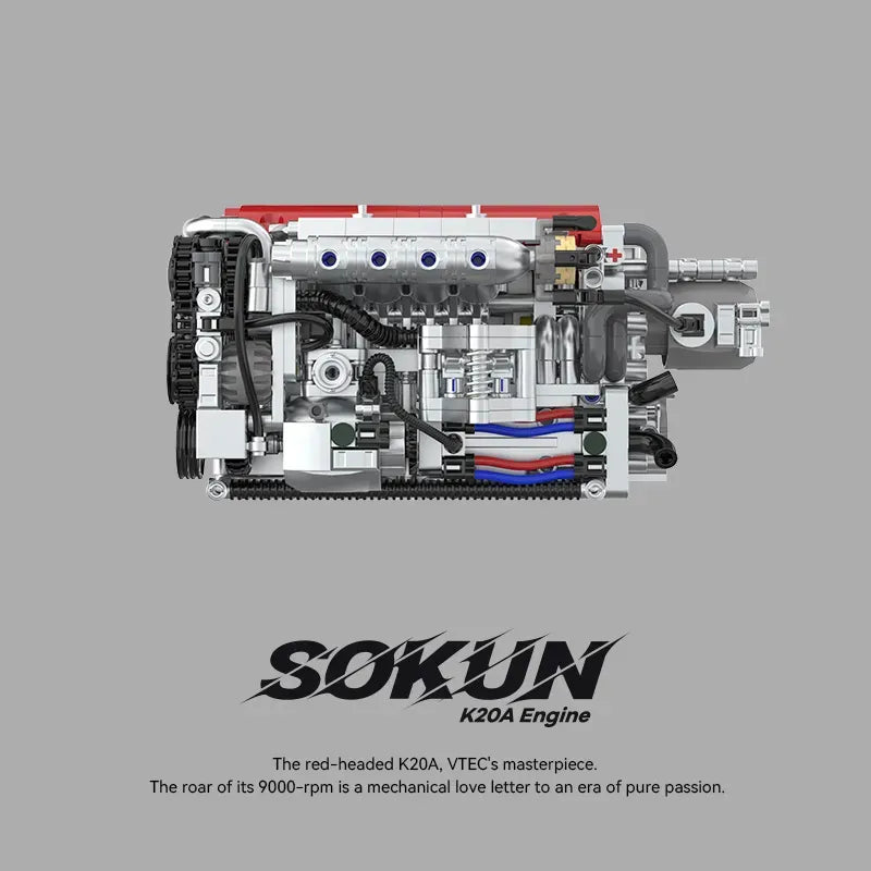 JDM K20A Engine kit | 907 Pieces 1:10 | Power Brickz