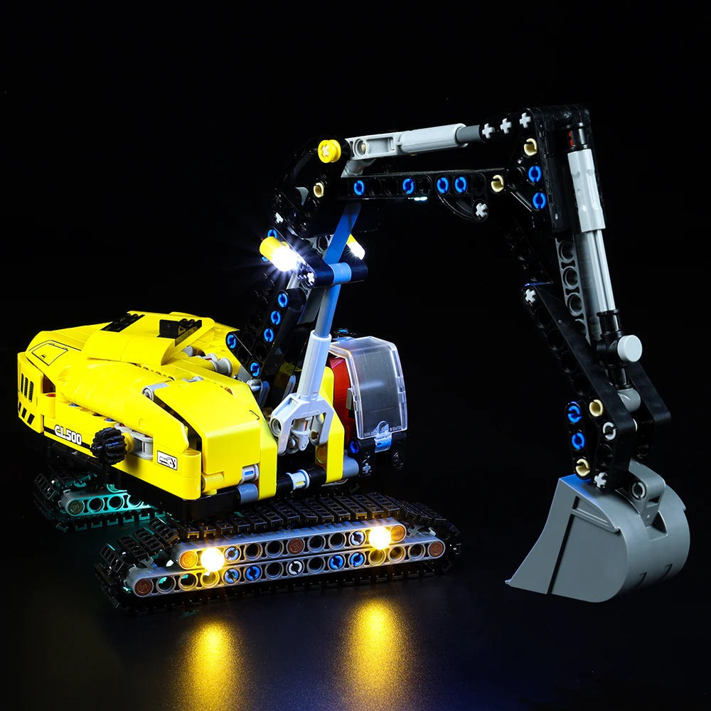 Heavy-Duty Excavator 42121 LED Light Kit – Building Block Lighting | Power Brickz™