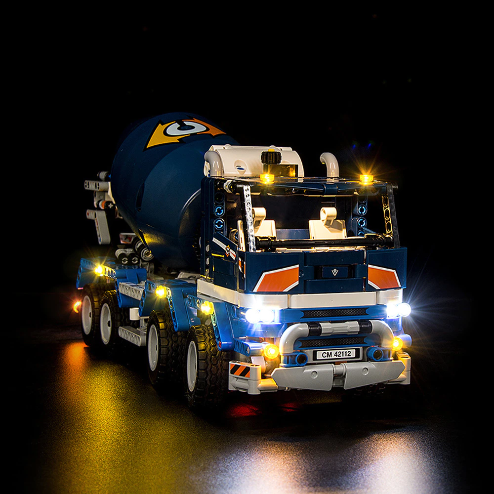 Concrete Mixer Truck 42112 LED Light Kit – Building Block Lighting | Power Brickz™