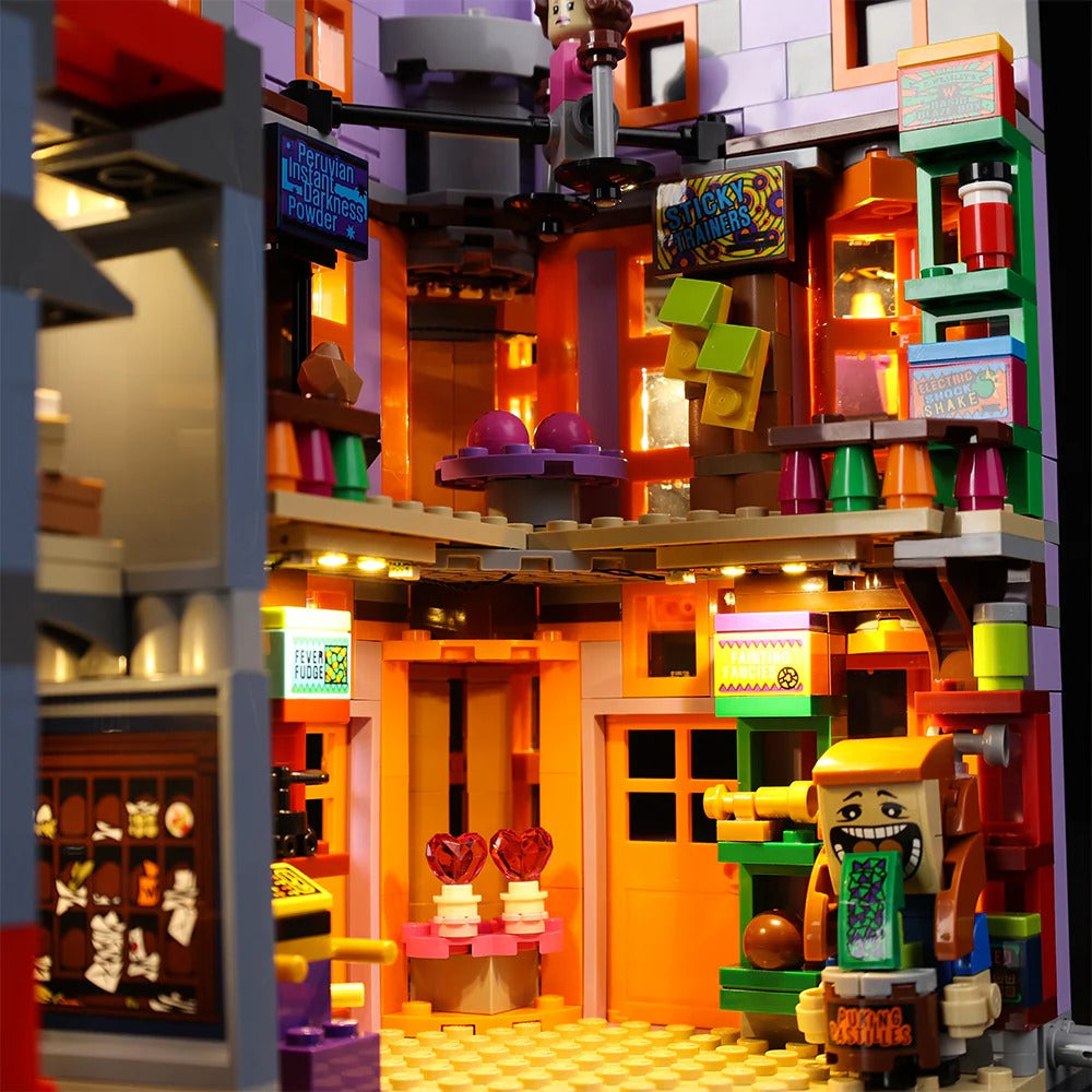 Diagon Alley: Weasleys' Wizard Wheezes 76422 LED Light Kit – Building Block Lighting | Power Brickz™