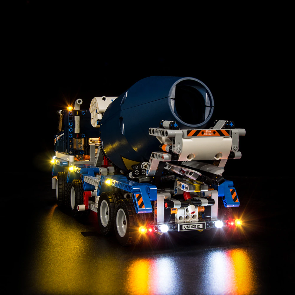 Concrete Mixer Truck 42112 LED Light Kit – Building Block Lighting | Power Brickz™
