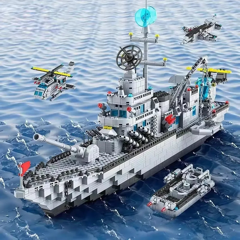 USS Ticonderoga – brick-built display model made from building blocks
