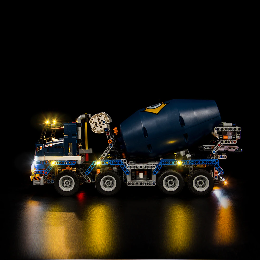 Concrete Mixer Truck 42112 LED Light Kit – Building Block Lighting | Power Brickz™