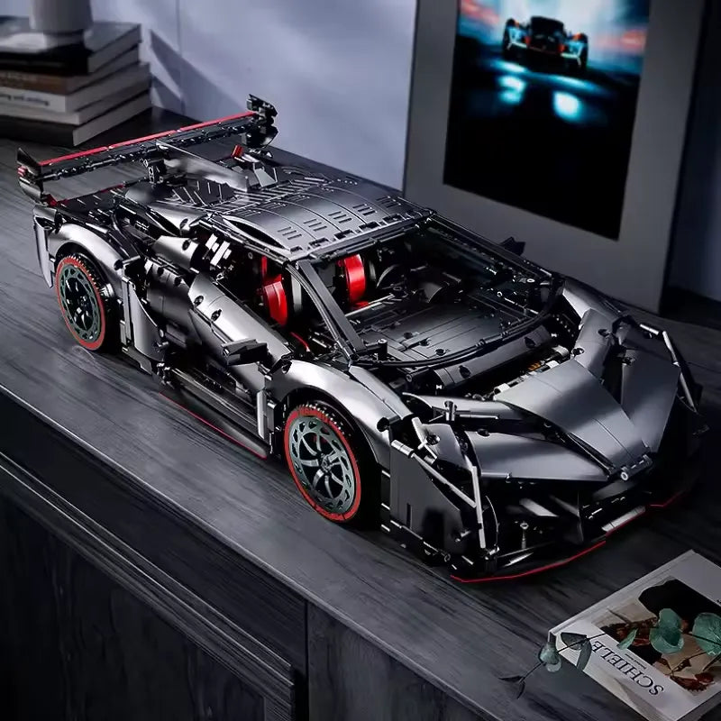 Veneno Lambo Competizione Gunmetal - Building Blocks Set | Power Brickz
