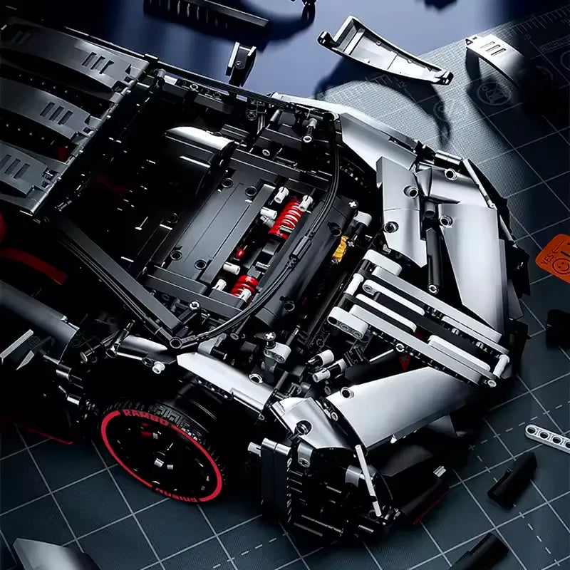 Veneno Lambo Competizione Gunmetal - Building Blocks Set | Power Brickz
