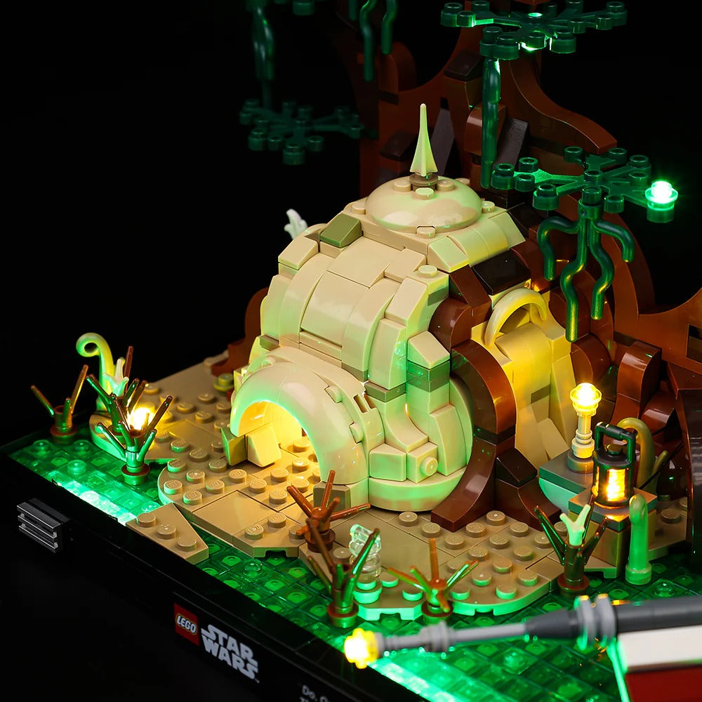 Dagobah Jedi Training Diorama 75330 LED Light Kit – Building Block Lighting | Power Brickz™