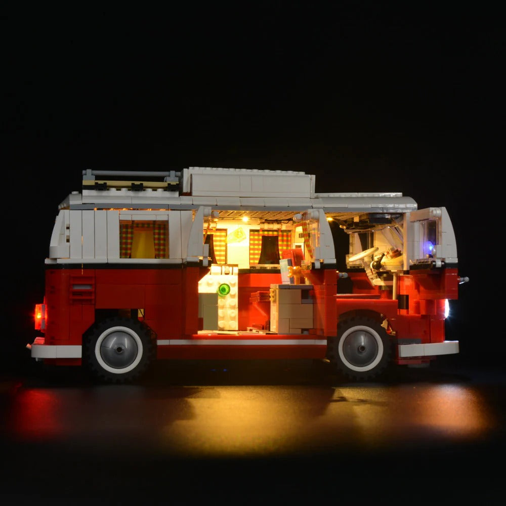 Volkswagen T1 Camper Van 10220 LED Light Kit – Building Block Lighting | Power Brickz™