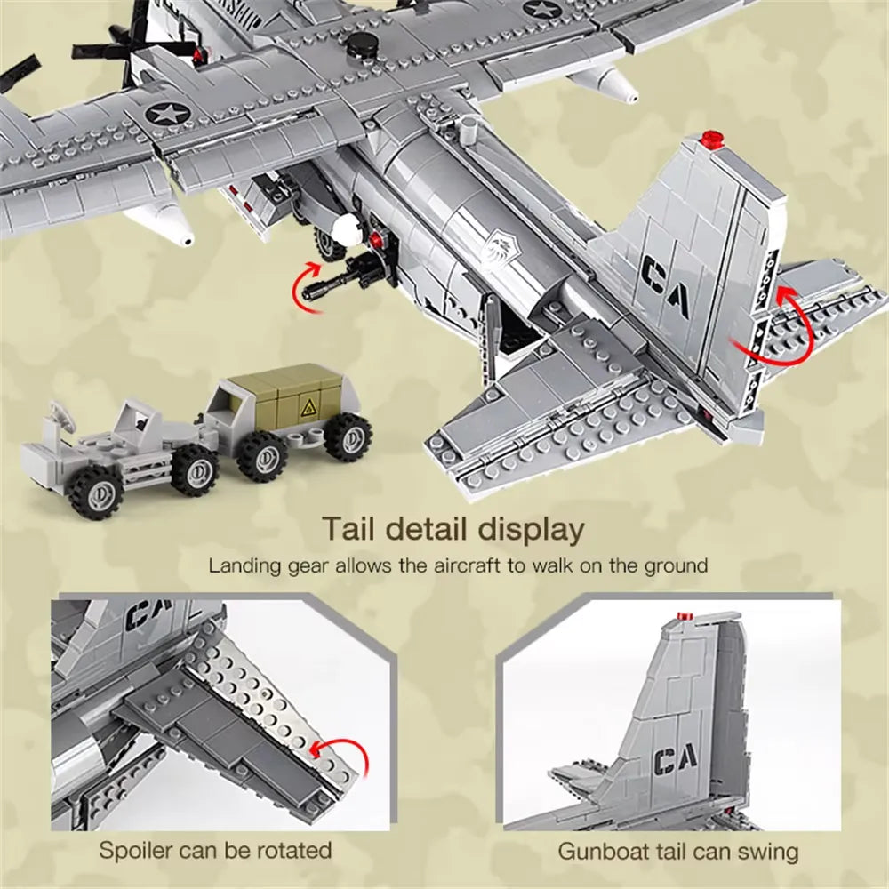 AC-130 Hercules Gunship Aircraft | 1713 Pcs 1:40 | Power Brickz