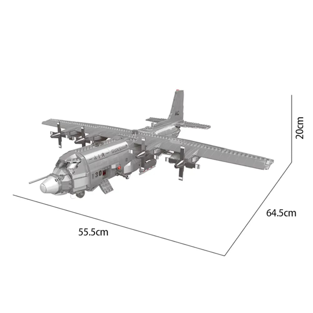 AC-130 Hercules Gunship Aircraft | 1713 Pcs 1:40 | Power Brickz