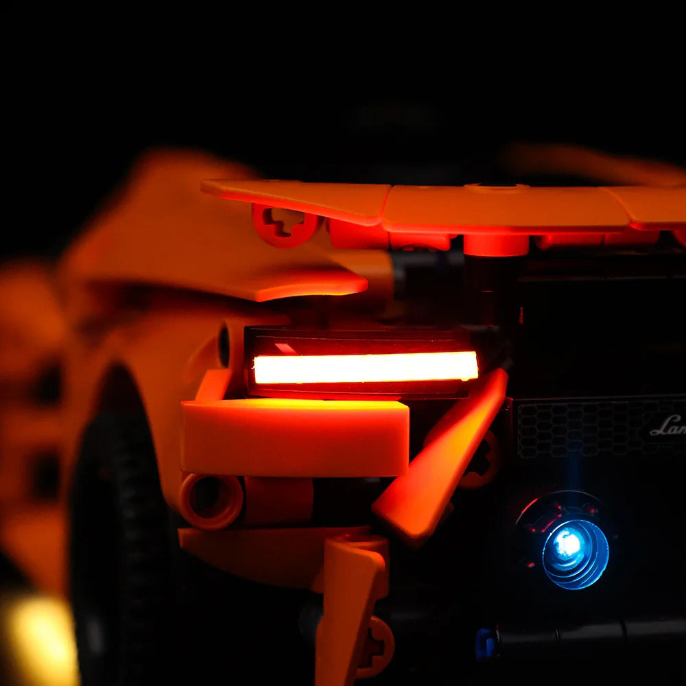Lamborghini Huracàn Tecnica Orange 42196 LED Light Kit – Building Block Lighting | Power Brickz™