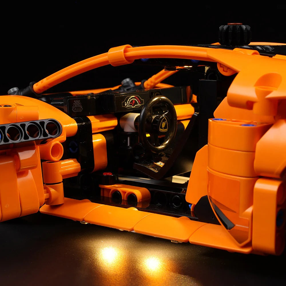 Lamborghini Huracàn Tecnica Orange 42196 LED Light Kit – Building Block Lighting | Power Brickz™