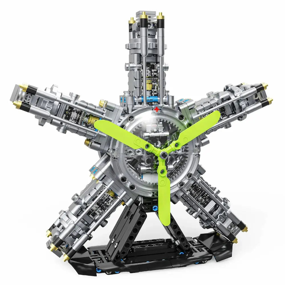 5-Cylinder Radial Engine made from Building Blocks Kit