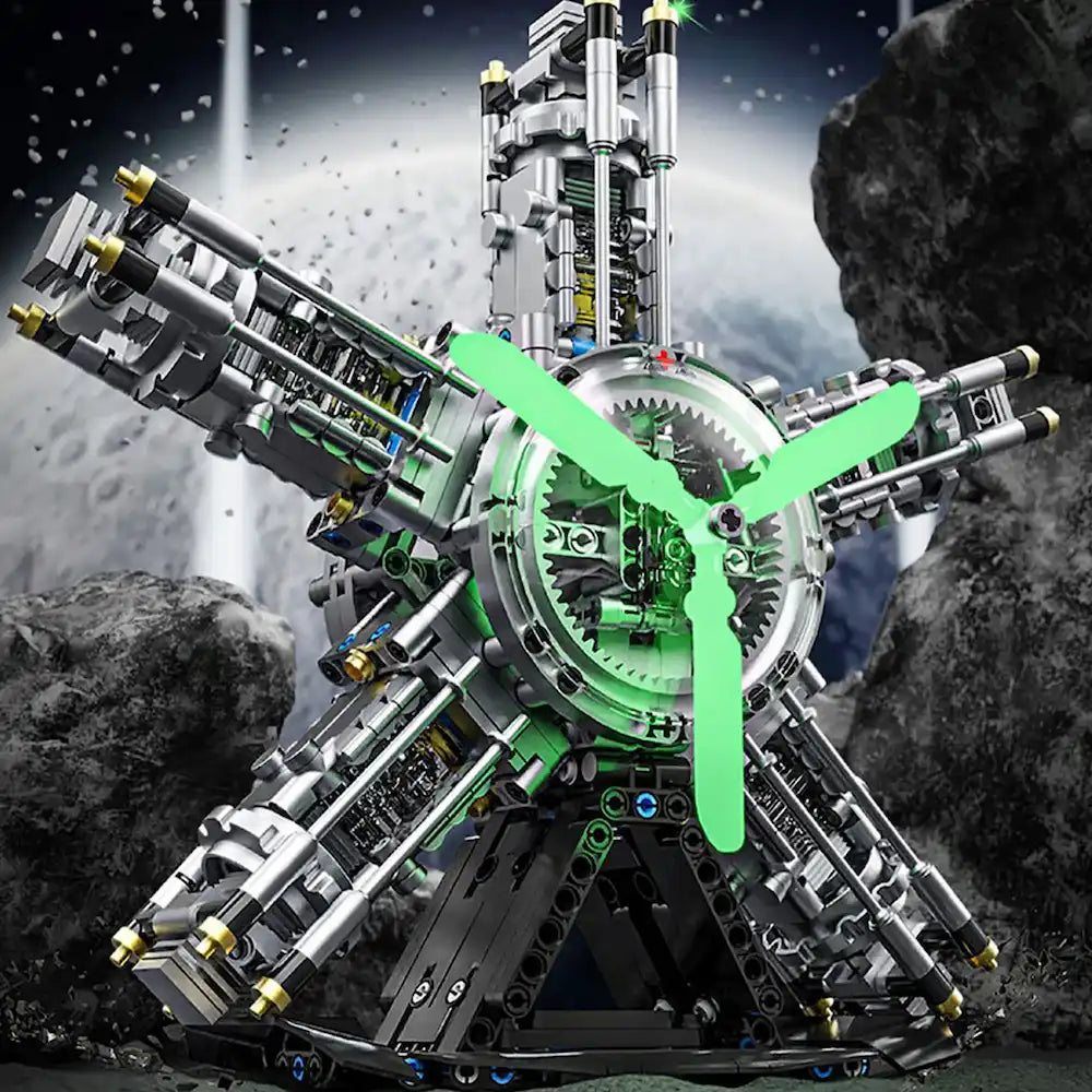 5-Cylinder Radial Engine made from Building Blocks Kit