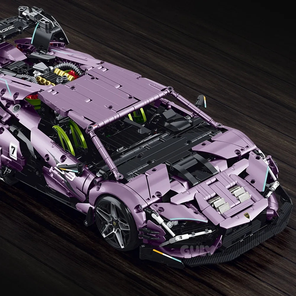 Hybrid Italian Bull Supercar made from Building Blocks Kit