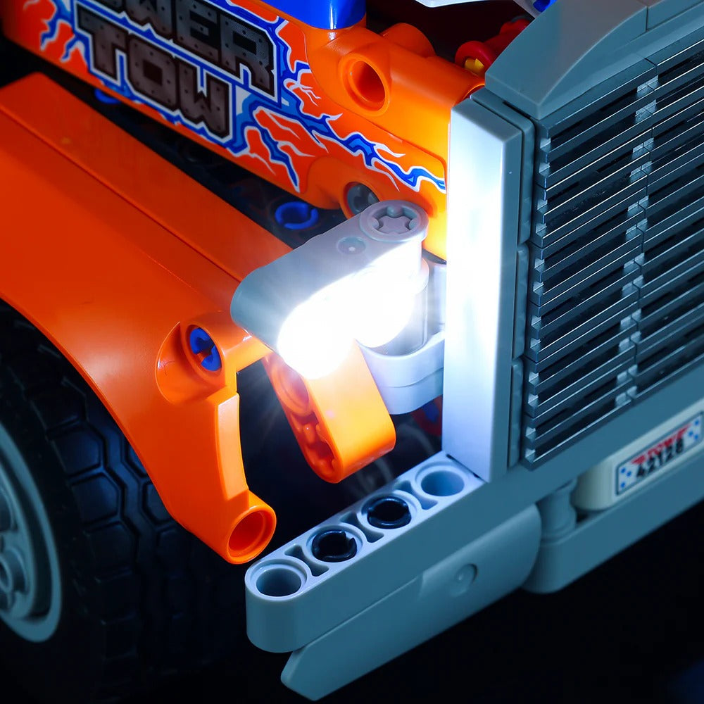 Heavy-Duty Tow Truck 42128 LED Light Kit – Building Block Lighting | Power Brickz™