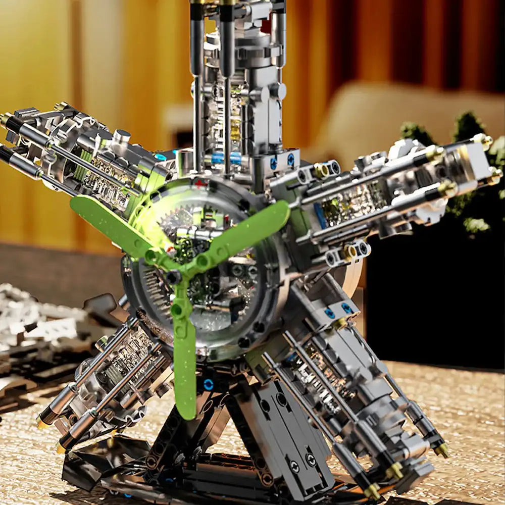 5-Cylinder Radial Engine made from Building Blocks Kit