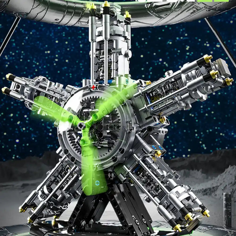 5-Cylinder Radial Engine made from Building Blocks Kit