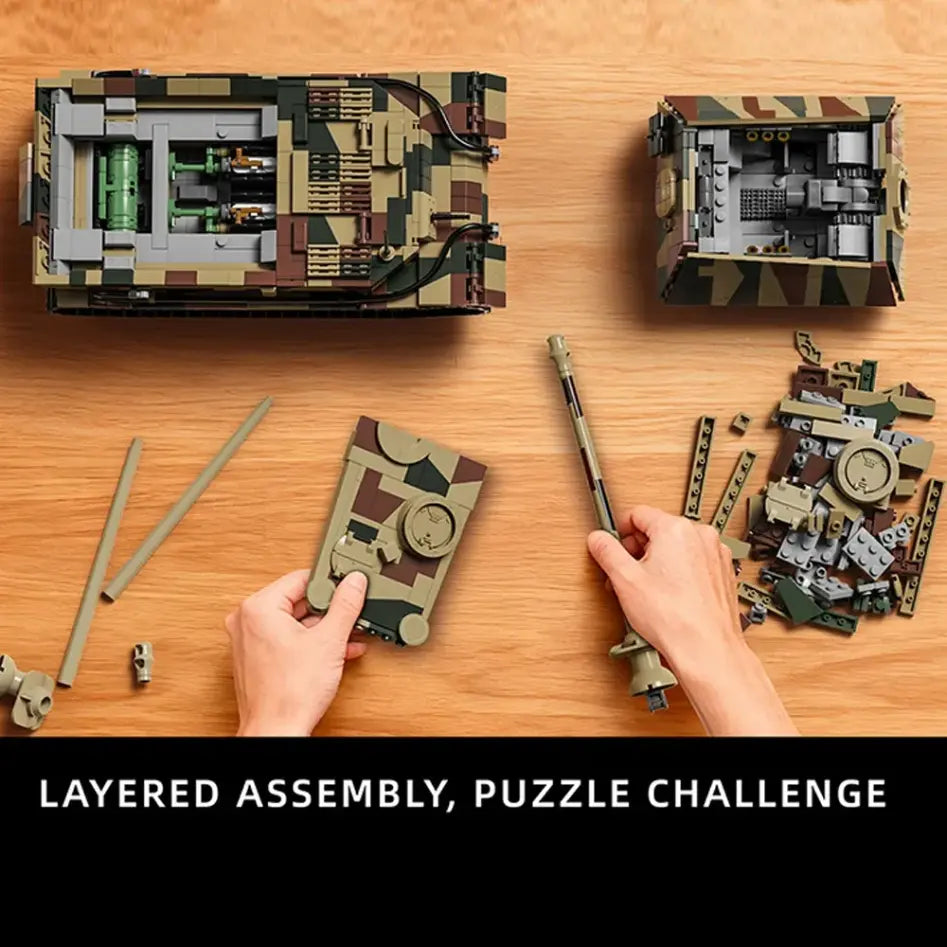 Jagdpanzer Tiger (Elephant) Tank made from Building Blocks Kit