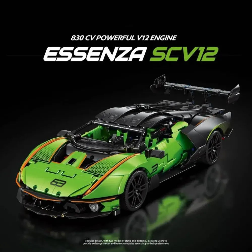 Italian Bull SCV 12 Supercar made from Building Blocks