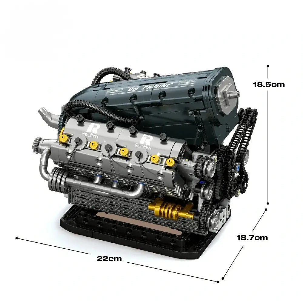 V6 Hybrid Technic Engine made from Building Blocks Kit