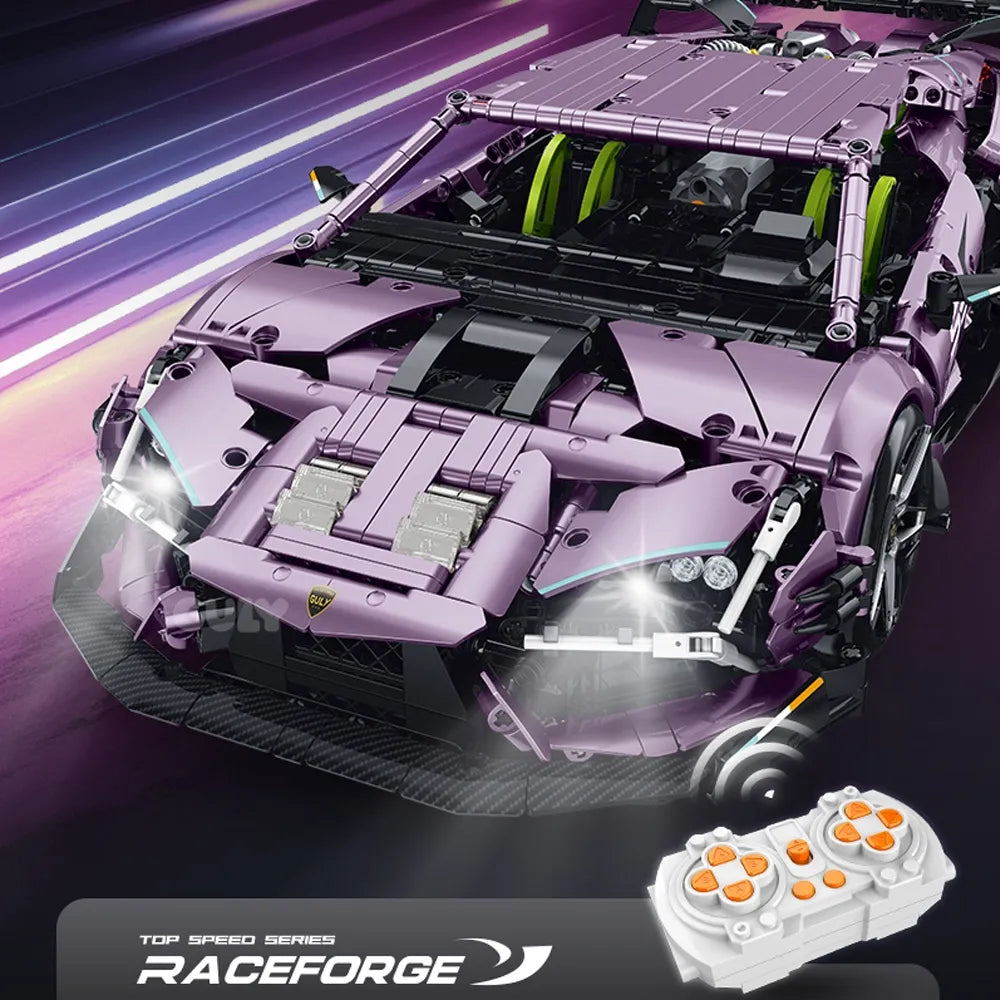 Hybrid Italian Bull Supercar made from Building Blocks Kit