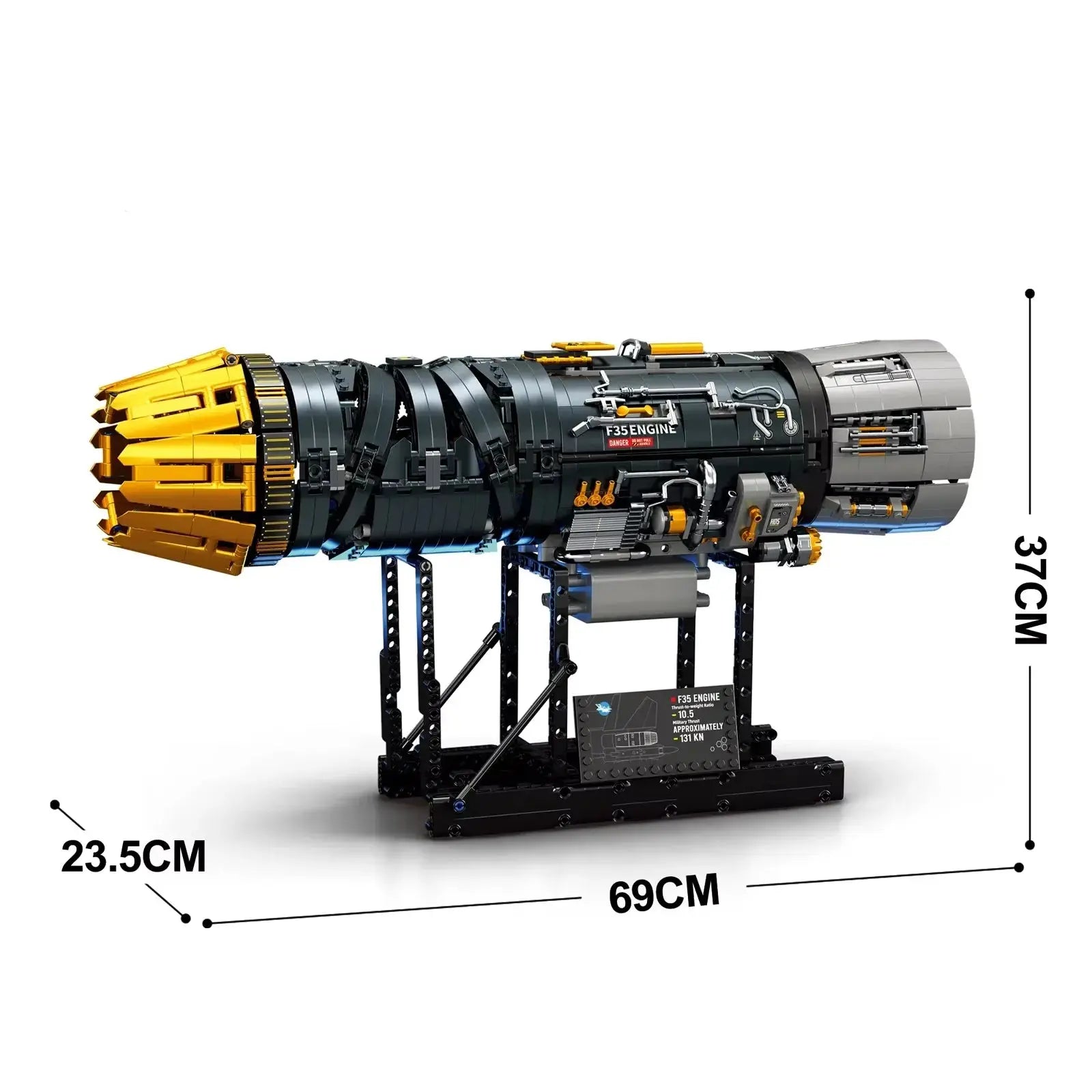 Motorised F35 Turbine Engine – brick-built display model made from building blocks