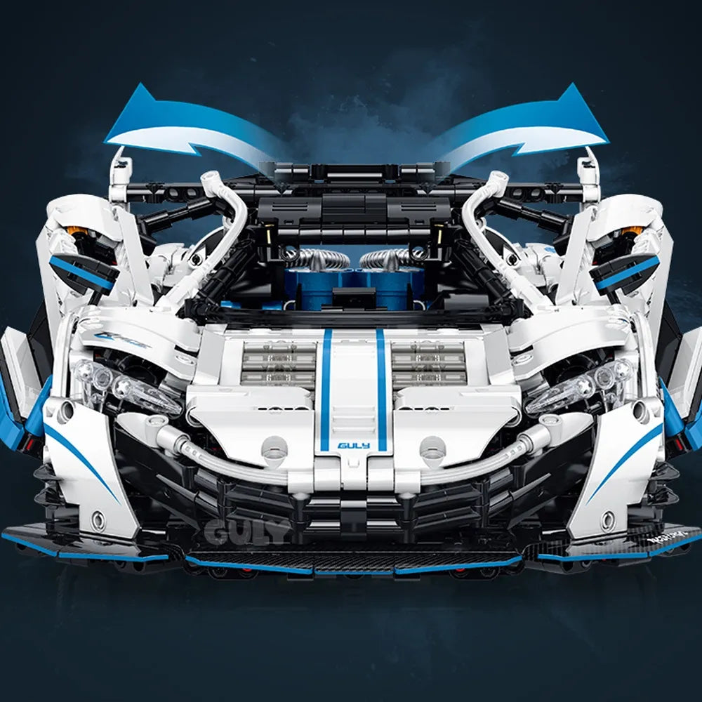 Turbocharged British Supercar P1 made from Building Blocks Kit