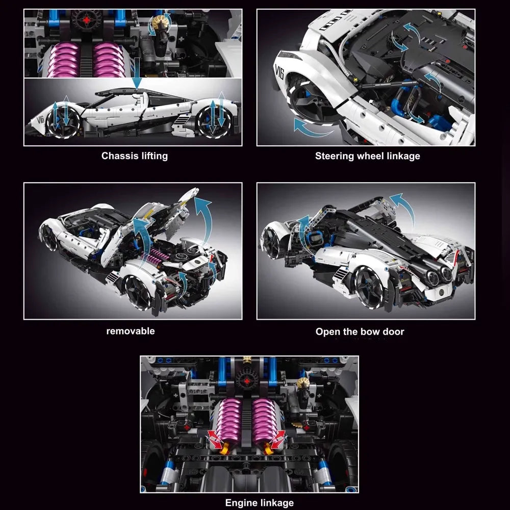 Devel Sixteen V16 made from Building Blocks Kit