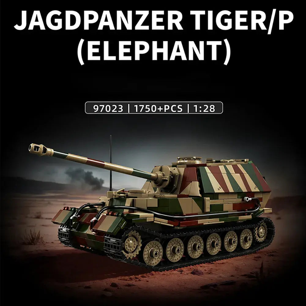 Jagdpanzer Tiger (Elephant) Tank made from Building Blocks Kit
