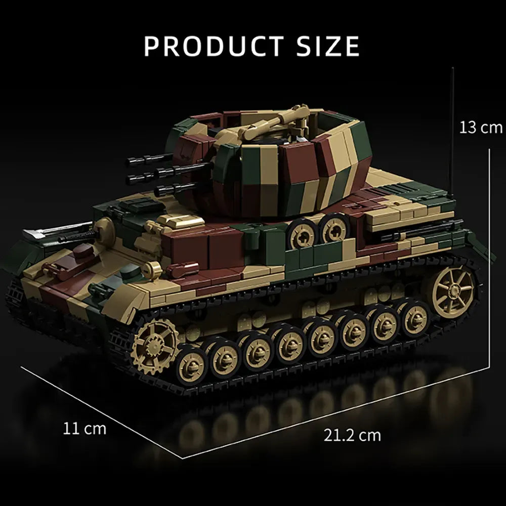 Wirbelwind Flakpanzer IV Tank made from Building Blocks Kit