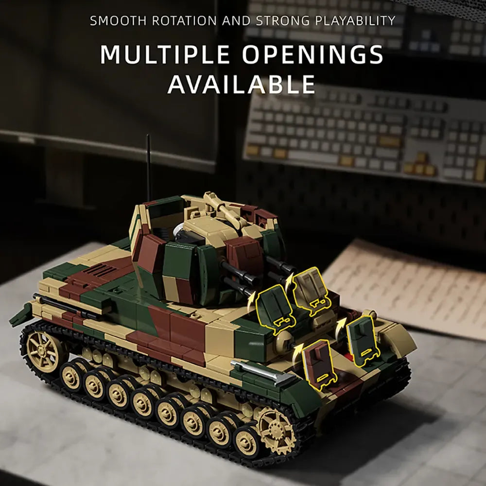 Wirbelwind Flakpanzer IV Tank made from Building Blocks Kit