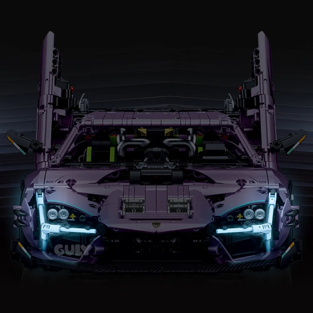 Hybrid Italian Bull Supercar made from Building Blocks Kit