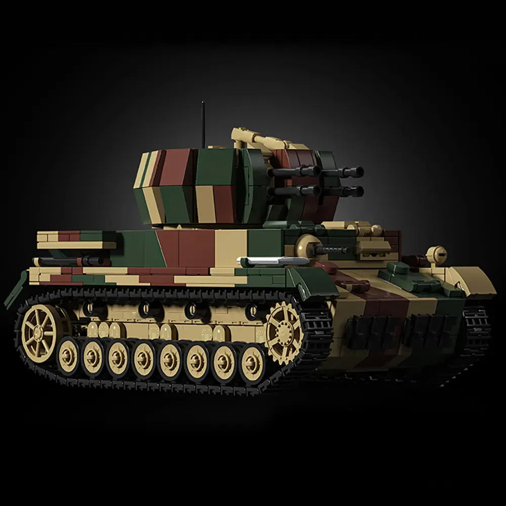 Wirbelwind Flakpanzer IV Tank made from Building Blocks Kit